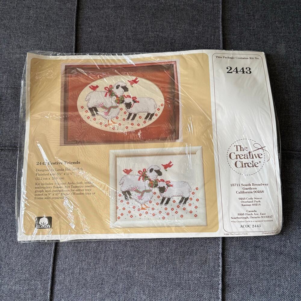 Festive Friends Vintage Counted Cross Stitch Kit by The Creative Circle - 1988